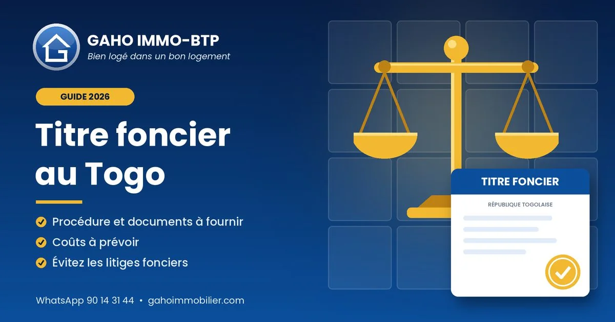 Titre foncier au Togo : procédure, coûts et documents à fournir