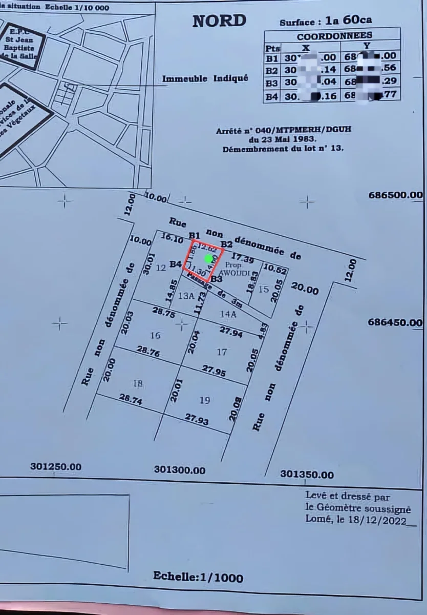 FOR SALE 1/4 SQUARE LOT IN AGOÈ CACAVELI NEAR TDE